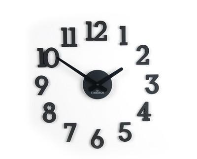 DIY Wall Clock With Number Stickers – Black – 40cm