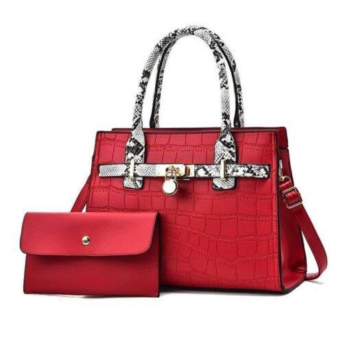 Stone-Pattern 2-in-1 Women's Handbag