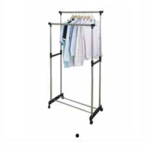 Adjustable Garment Rack With Double Pole Hanger