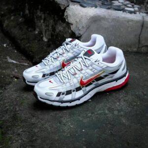 Nike P-6000 White &amp; Varsity Red Sneakers