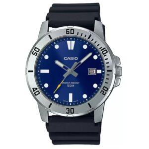 Casio MTP-VD01-2EV Men's Enticer Stainless Steel Blue Dial Casual Analog Sporty Watch